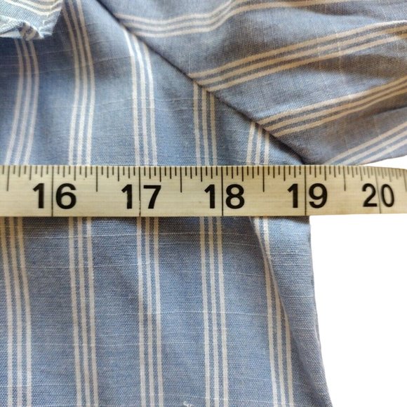 Andree By Unit Top Womens Small Balloon Sleeve Striped Peasant Coastal - Picture 4 of 12